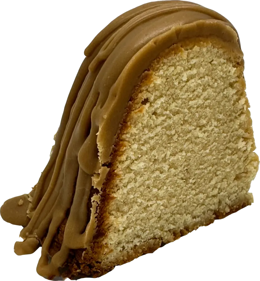 Caramel cake dessert with caramel frosting at Test Kitchen BBQ